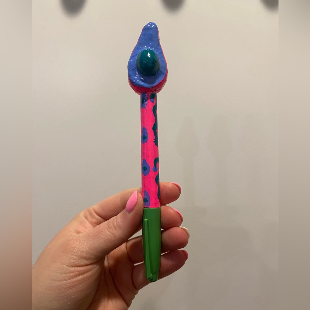 Consuela Handcrafted Pink Avocado Green Marker Decorative Pen